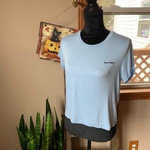 Baby blue “stay creepy” pac sun shirt